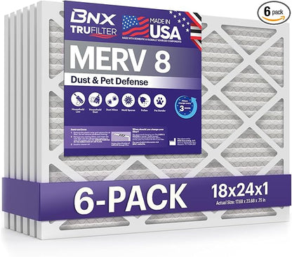 BNX TruFilter 18x24x1 Air Filter MERV 8 by BNX
