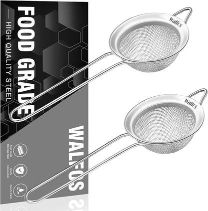 Walfos Small Fine Mesh Tea Strainer, Mini Stainless Steel Sieve by Walfos