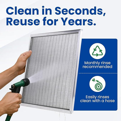 McPherson Reusable Air Filter 25x20x1 | Washable MERV 8 | Made in USA Metal - Image 3