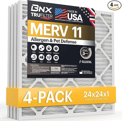 BNX TruFilter 24x24x1 Air Filter MERV 11 by BNX