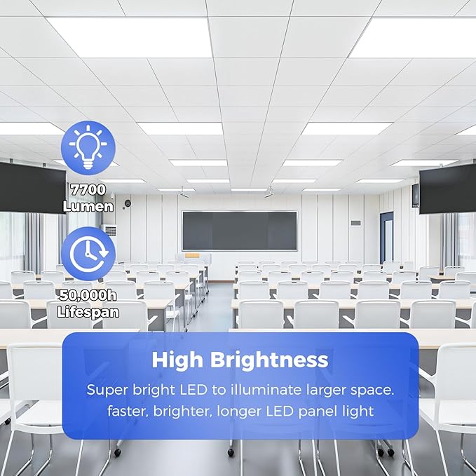 AIKVSXER 18 Pack 2x4 LED Flat Panel Light - Selectable 5 CCT 3000K-6500K & 5 Wattage 30-70W 7700Lm 0-10V Dimmable 2x4 led Drop Ceiling Lights 120-277V for Commercial and Home