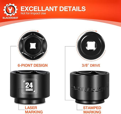 BLACKROBOT 24mm Low Profile Oil Filter Socket, 3/8" Drive 6-Point Oil Filter - Image 4