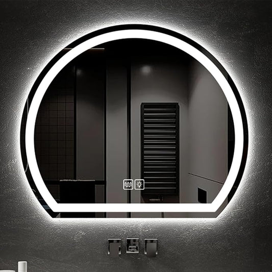 Bathroom Mirror with 3 Colour LED Lights, Lighted Bathroom Makeup Wall Mounted by Unknown