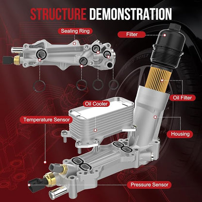 926-876 Aluminum Engine Oil Cooler Oil Filter Housing Adapter - Image 5