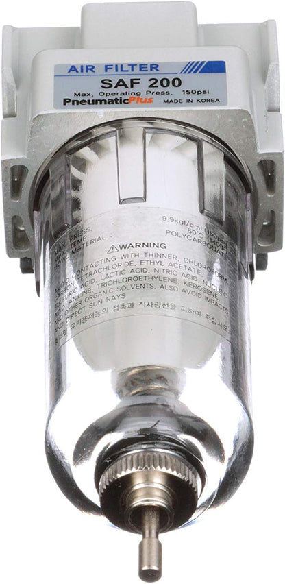 PneumaticPlus SAF200-N02B Miniature Compressed Air Particulate Filter 1/4" NPT - Image 5