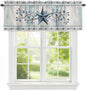 Blue Texas Star Valances for Windows, Vintage Star Berry Blue Beige Wood Grain by Unknown