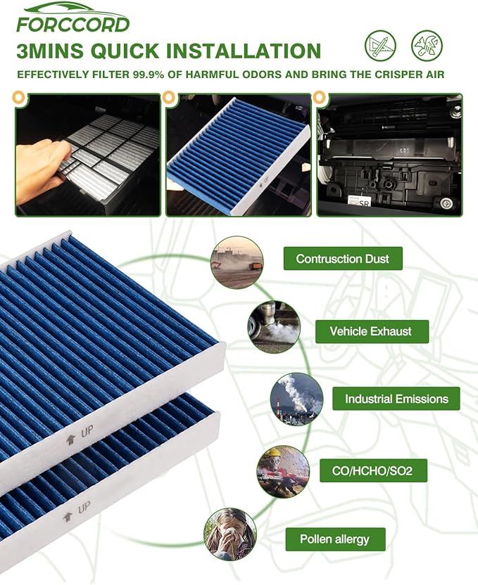 Cabin & Engine Air Filter Fit for Kia Sorento 2.0L 2.4L 3.3L Activated Carbon - Image 5