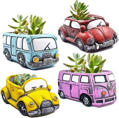 4 Pack Colorful Planters Pots, Indoor Small Plants Pots by Ascrafter