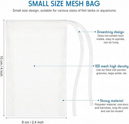 Shappy 12 Pieces Aquarium Filter Media Bags 150 Micrometer Fine Filter - Image 2