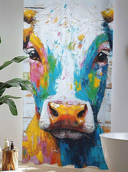Sheer Curtains 96 Inches Long, Funny Colorful Cow Semi Sheer Curtains Light - Image 4