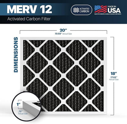 BNX TruFilter 18x20x1 MERV 12 Odor Defense AC Furnace Air Filter - Image 2
