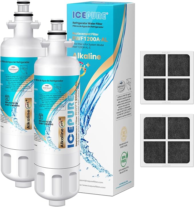 ICEPURE Alkaline ADQ36006101 Refrigerator Water Filter and Air Filter by ICEPURE