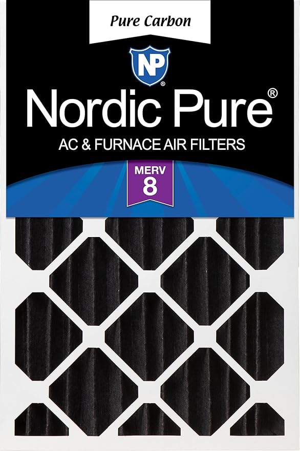 Nordic Pure 18x24x4 Pure Carbon Pleated Odor Reduction Merv 8 Furnace Filter 1 by NordicPure