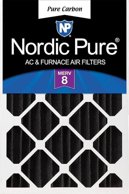 Nordic Pure 18x24x4 Pure Carbon Pleated Odor Reduction Merv 8 Furnace Filter 1 by NordicPure