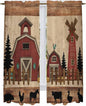 Brown Farmhouse Kitchen Curtains, Vintage Country Animals Wooden Grain Light by Unknown