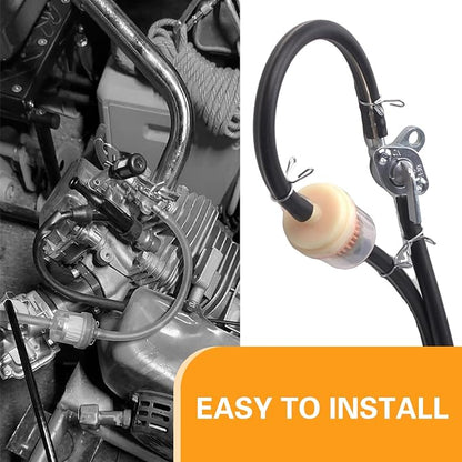 Car Fuel Filter Kit, 39.3" Hose and 3 Filter and Petcock Valve - Image 6