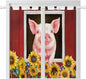 Pigs Sunflowers Living Room Curtains 84 Inch Length, Window Curtains Tab Top by Unknown