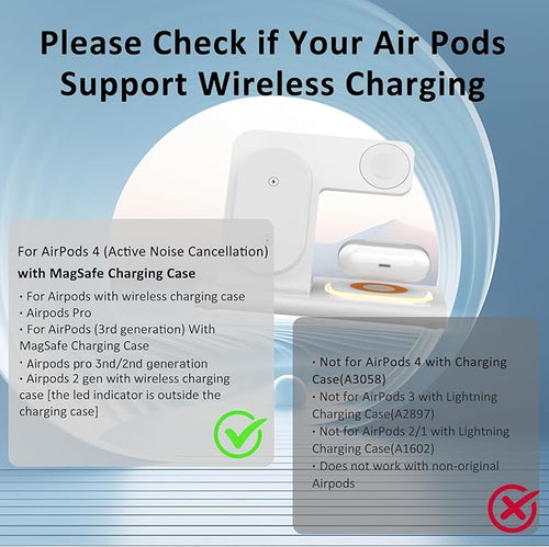 3 in 1 Charging Station for iPhone 17 - Wireless Charger for Apple Devices for iPhone 17 16 15 14 13 12 11 Pro Max - Foldable Wireless Charging Station Dock Stand for Apple Watch Series & AirPods