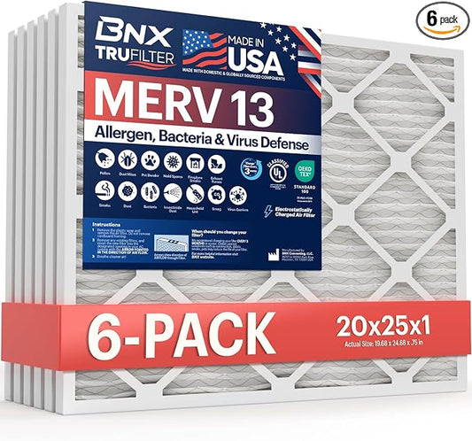BNX TruFilter 20x25x1 Air Filter MERV 13 by BNX
