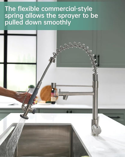 Fapully Commercial Pull Down Kitchen Sink Faucet - Image 5