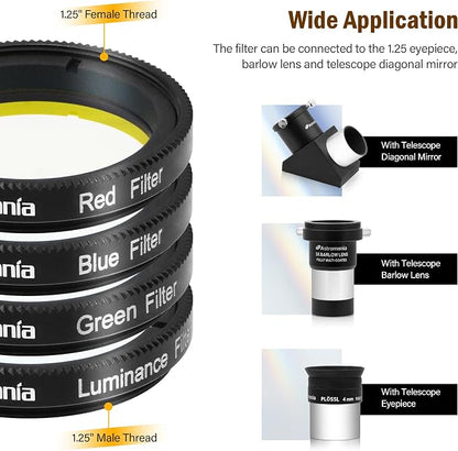 Astromania Deluxe Telescope LRGB 1.25 Inch Filter Set - Image 4