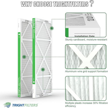 12x24x1 Air Filter 4 Pack, MERV 8 Pleated Dust Defense Air Filters Replacement - Image 4