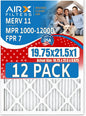 19.75x21.5x1 Air Filter MERV 11 Rating, 12 Pack of Furnace Filters Comparable by AIRXFILTERSWICKEDCLEANAIR