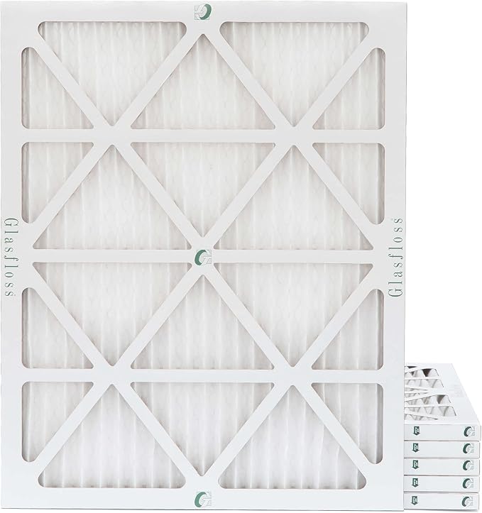 Glasfloss 20x25x1 MERV 10 Pleated Air Filters Box of 6. Actual Size: 19-1/2 x by Glasfloss