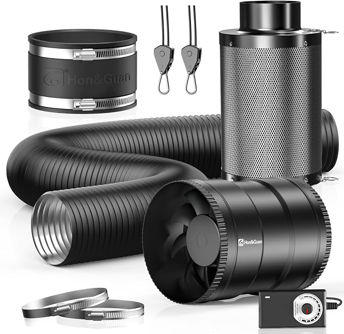Hon&Guan 6" Air Filtration Kit: 6 Inch Inline Duct Fan by HonGuan