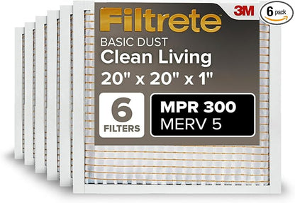 Filtrete 20x20x1 AC Furnace Air Filter, MERV 5, MPR 300, Capture Unwanted by Filtrete