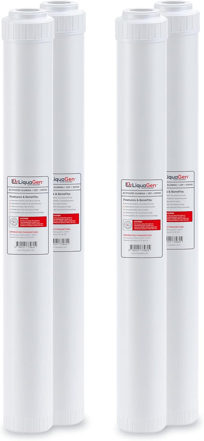 LiquaGen Activated Alumina + Carbon + KDF-55 Replacement Water Filter Cartridge by LiquaGen