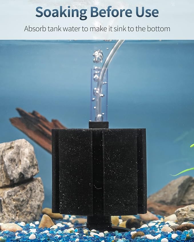Pawfly Aquarium Bio Sponge Filter Quiet Betta Fry Shrimp and Small Fish Foam - Image 6
