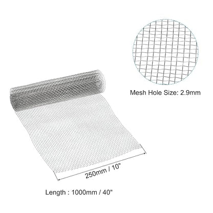PATIKIL 40" L x 10" W Woven Wire Mesh, 8 Mesh 316L Stainless Steel Air Vent - Image 2