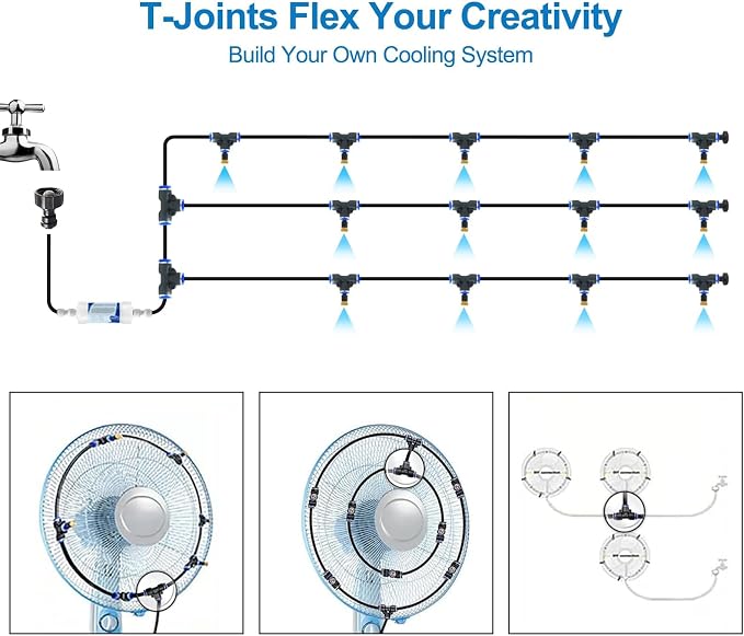 Misters for Outside Patio, Outdoor Water Misting Cooling System w Filter - Image 5