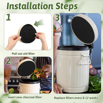 24 Pack Compost Bin Filter, 6.7 Inch Charcoal Filters - Image 7