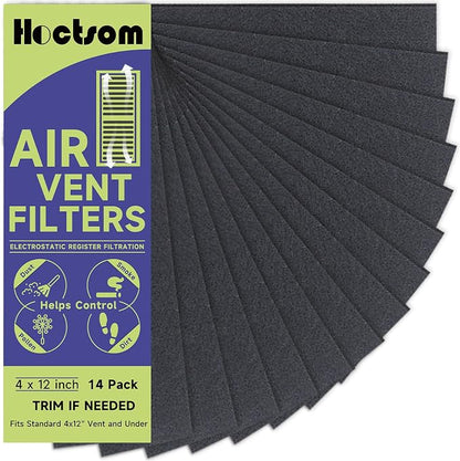 Air Vent Filter 4 x 12 Inch Activated Charcoal, Air Vent Floor Heater Carbon by Hoctsom