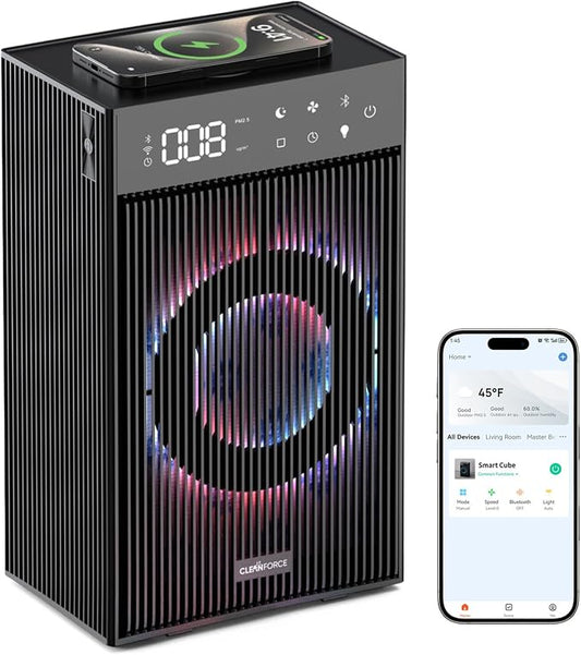 CleanForce Rainbow Cube | World’s First 4-in-1 Space-saving Air Purifier by CLEANFORCEAIR