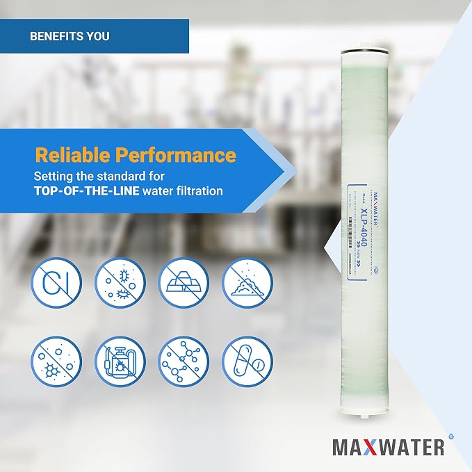 Max Water XLP-4040 Reverse Osmosis 4" x 40" RO Membrane, 2300 GPD | XLP 4040 - Image 6