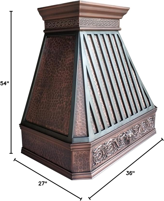 CT Copper Tailor Copper Vent Hood Island Mount, 1260 CFM Exhaust Fan, Stainless - Image 10