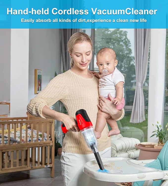 Car Vacuum Portable Cordless, 4 in 1 Mini Vacuum Cleaner Hight Power, 12000Pa - Image 6