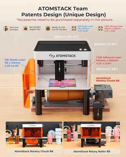 ATOMSTACK P1 5W Laser Engraver, Laser Cutter, Unibody Laser Engraving Machine - Image 5