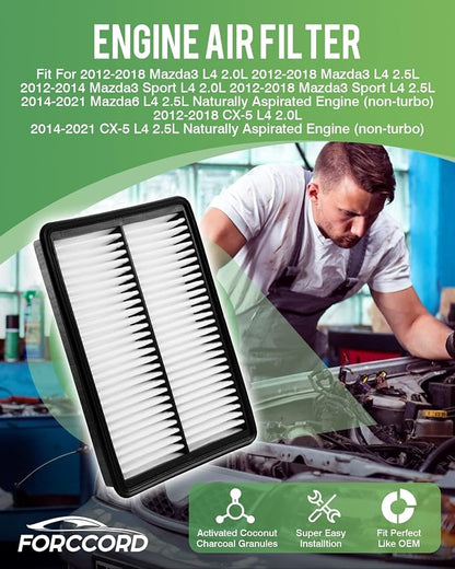 Cabin+Engine Air Filter Fit for CX-5, Mazda 3, Mazda 6 Not Turbo, Cabin Filter - Image 3