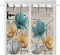 Watercolor Flowers Living Room Curtains 84 Inch Length, Window Curtains Tab Top by Unknown
