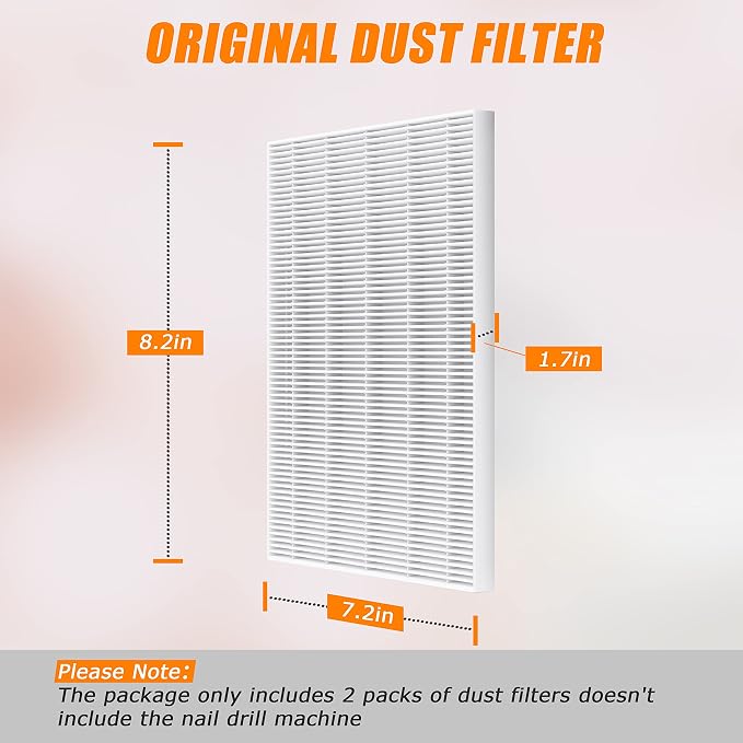 Nail Dust Collector Replacement Filter 2 Pack, Reusable Dust Filter - Image 3