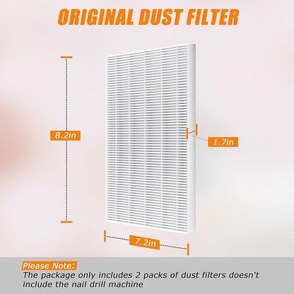 Nail Dust Collector Replacement Filter 2 Pack, Reusable Dust Filter - Image 3