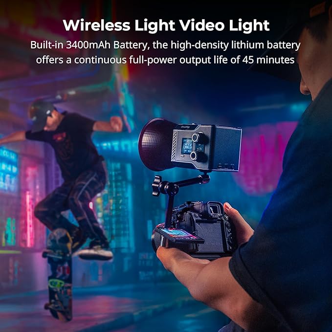 SmallRig RC 60C RGB LED Video Light, 3400mAh Battery 45min Runtime, APP Control, Potable Palm-Sized Continuous Output Lighting 2500K-10000K, for Photography/Video/Studio, Lite Edition