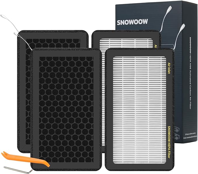 Tesla Model 3/Y HEPA Cabin Air Filter 4 Pack by SNOWOOW