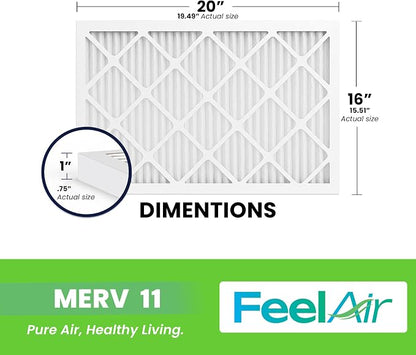 16x20x1 Air Filter – 6 Pack, MERV 11 Pleated HVAC & Furnace Filter, - Image 2