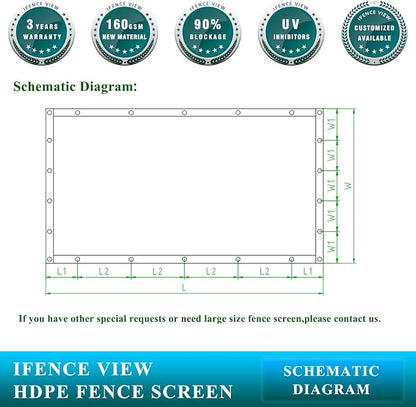 Ifenceview 6'x1' to 6'x100' Brown Shade Cloth Panels Fence Privacy Screen - Image 6