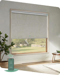 Yoolax Motorized Blinds App Control, Blackout Roller Shades for Windows, Cordless Automatic Shades Roller Window Blinds for Bedroom Living Room Office(Blackout Artisan Beige, 23" W x 72" H)